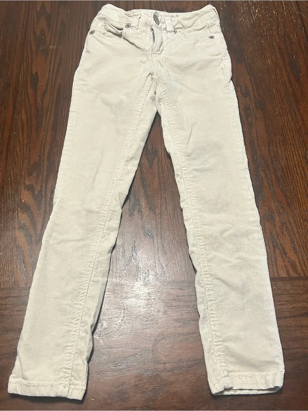 Justice Girls Light Cream Skinny Corduroy Pants